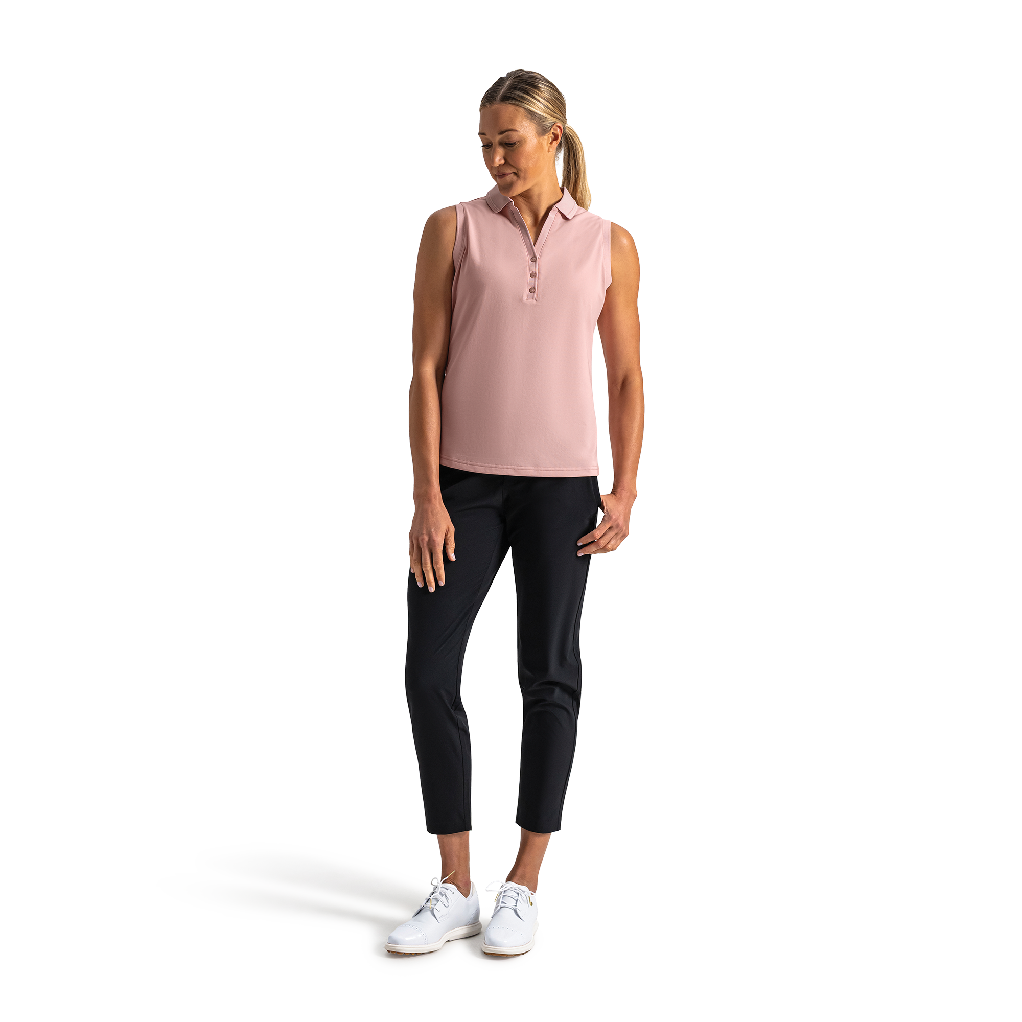 Sleeveless V-Neck Polo Women