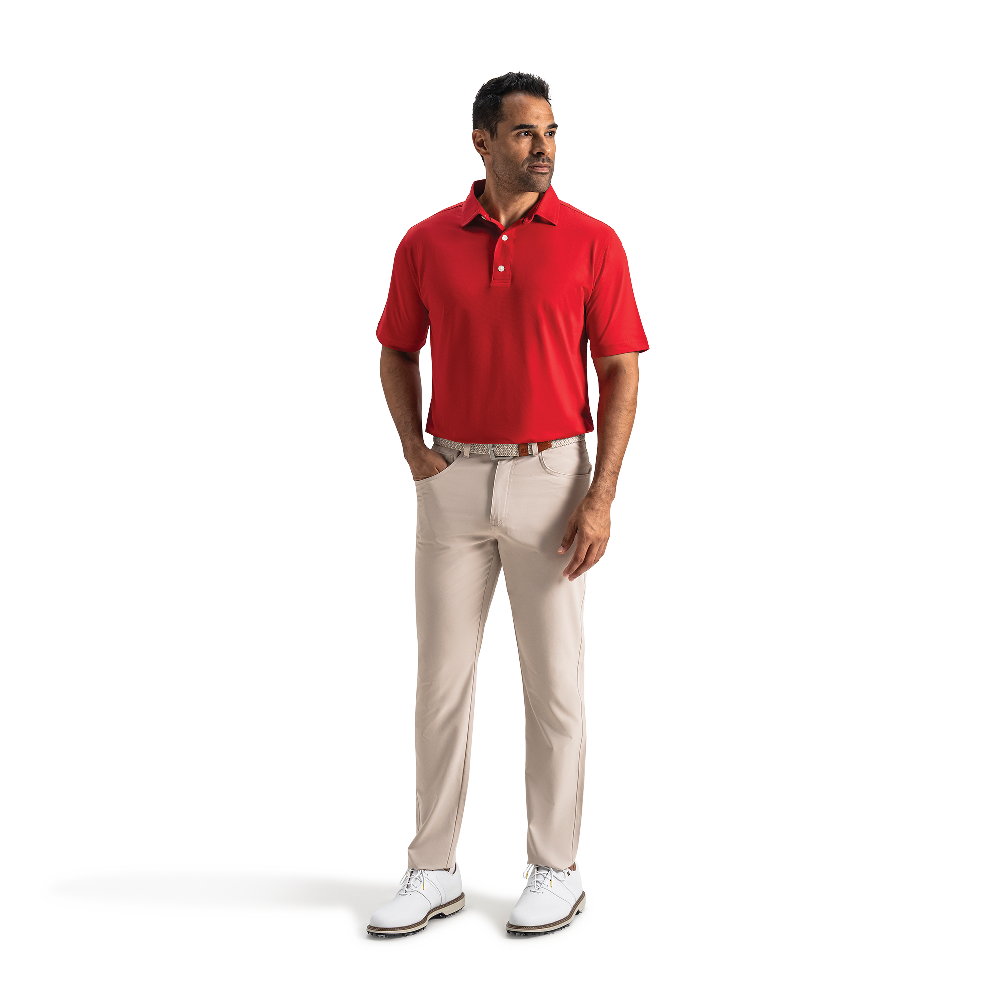 Performance Stretch Pique Solid Self Collar