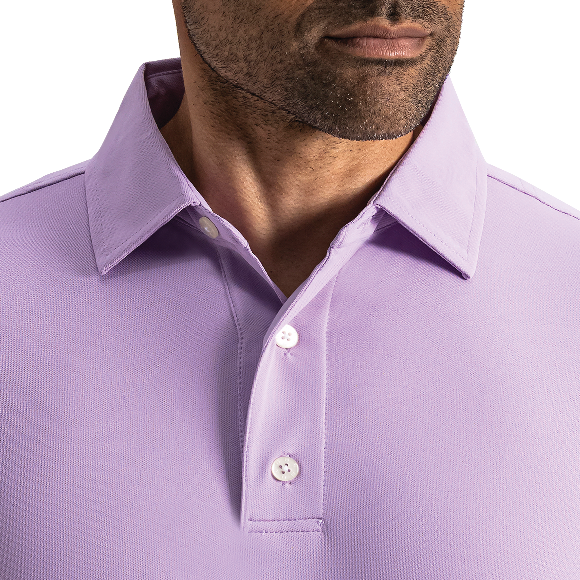 Performance Stretch Pique Solid Self Collar