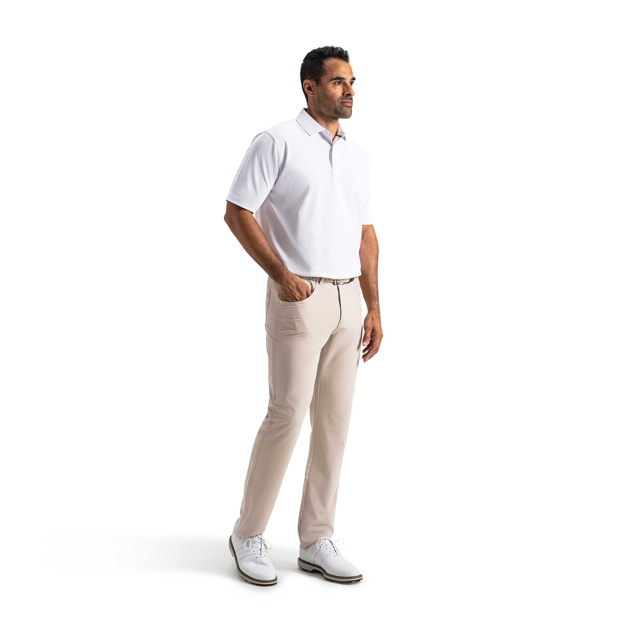 Performance Stretch Pique Solid Self Collar