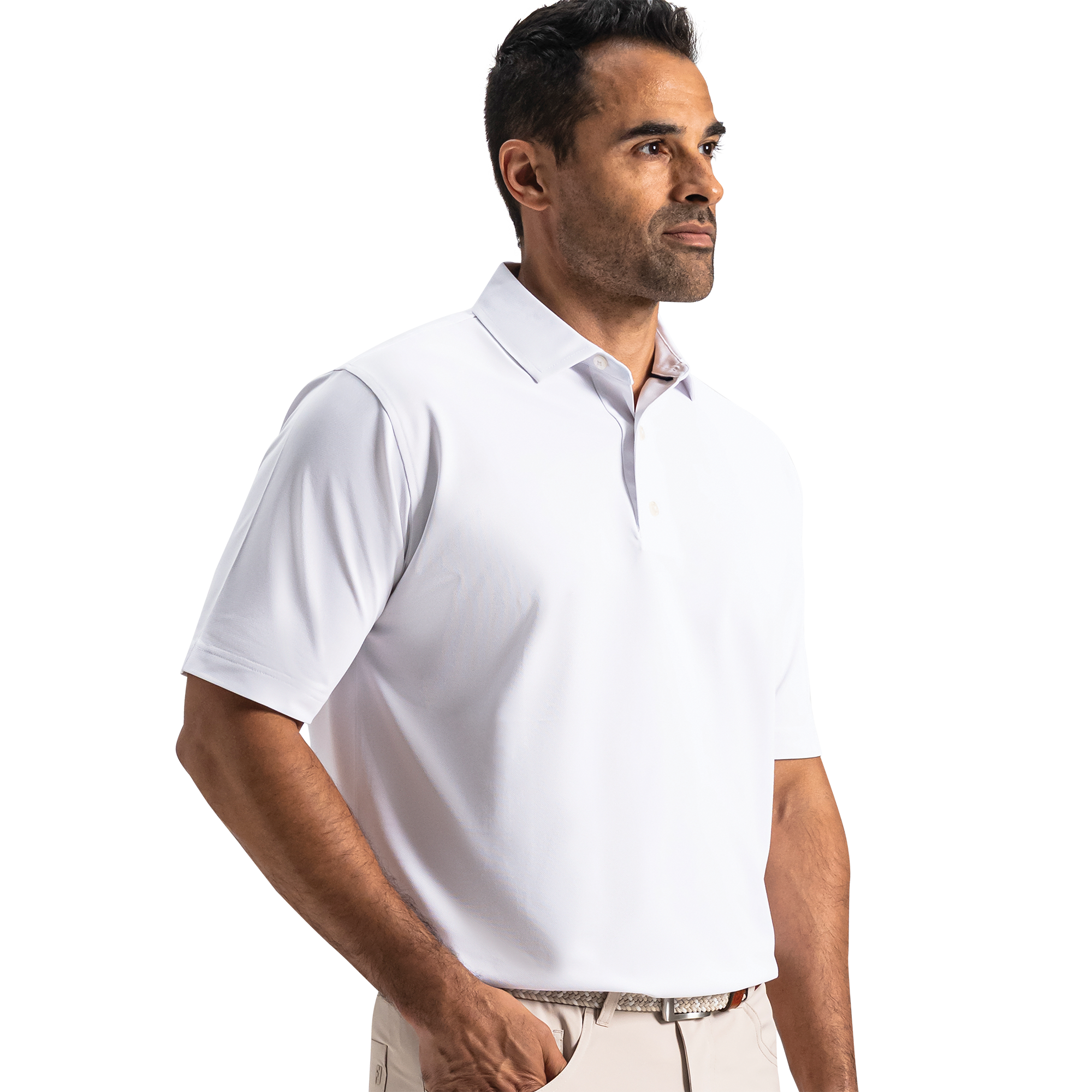Performance Stretch Pique Solid Self Collar