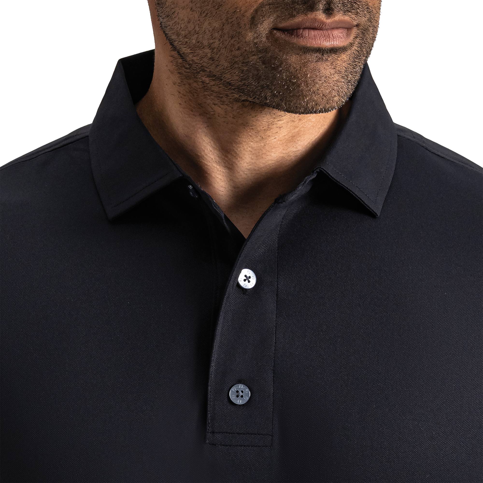 Performance Stretch Pique Solid Self Collar