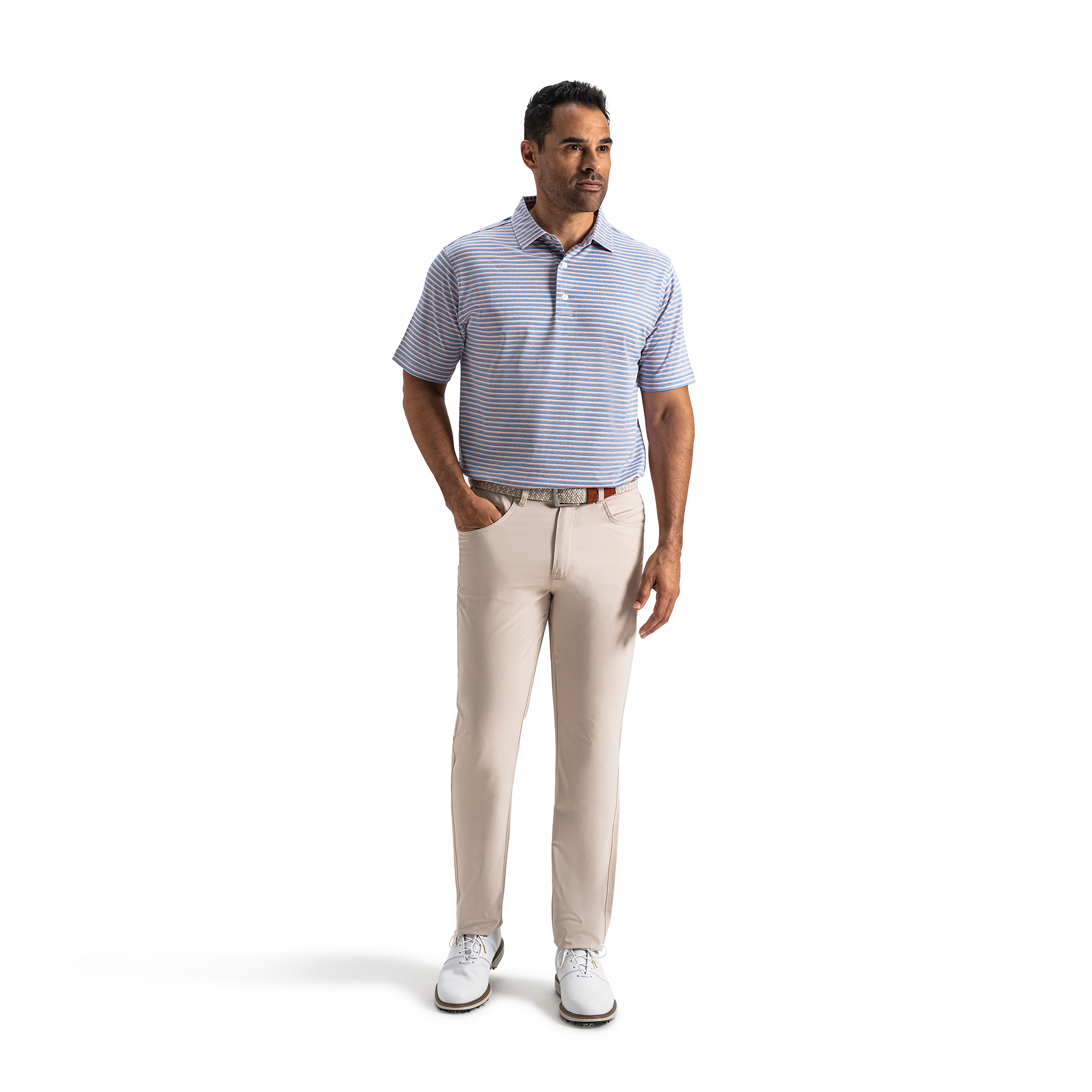 Heather Pin Pop Stripe Pique