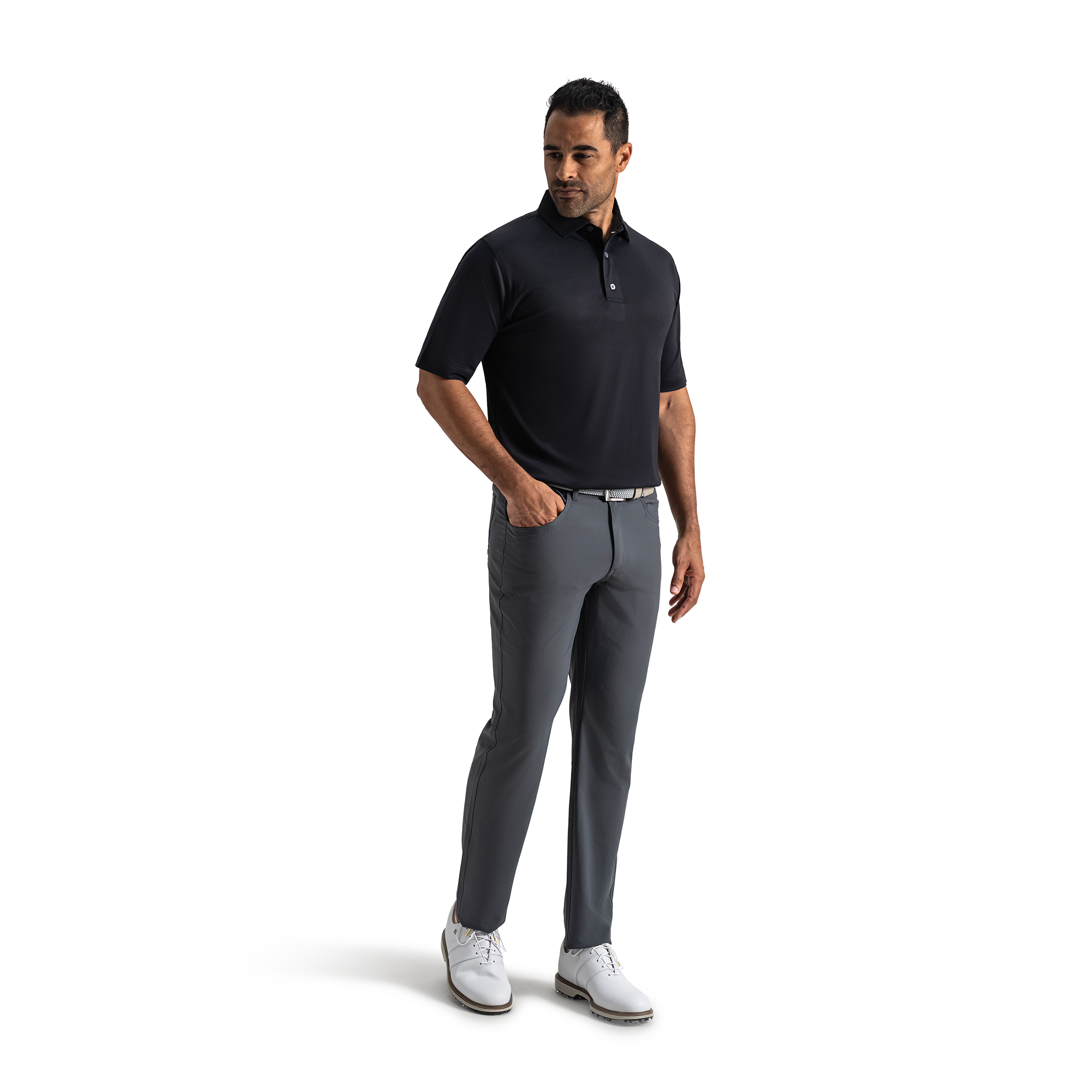 Performance Stretch Pique Solid Self Collar