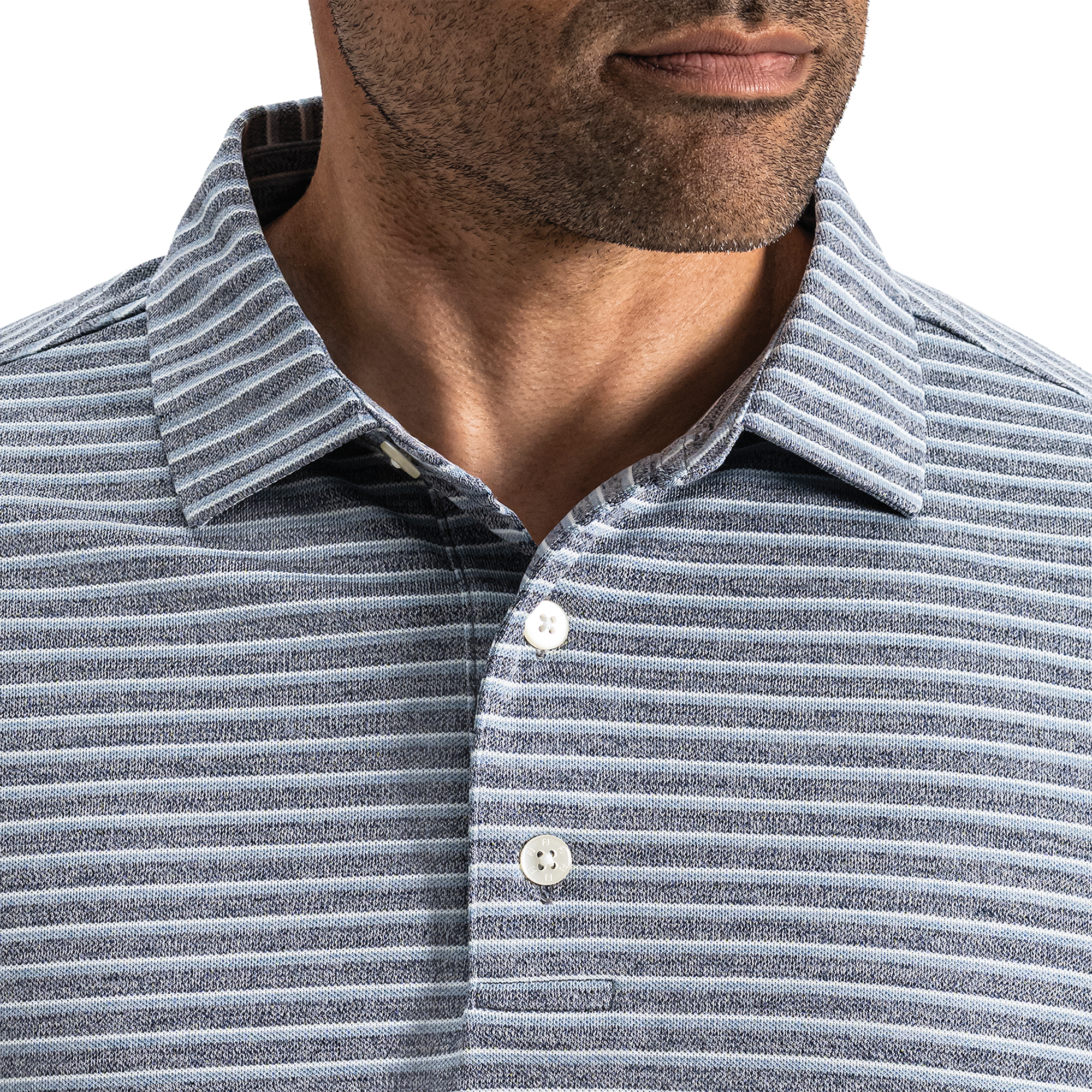 Heather Pin Pop Stripe Pique